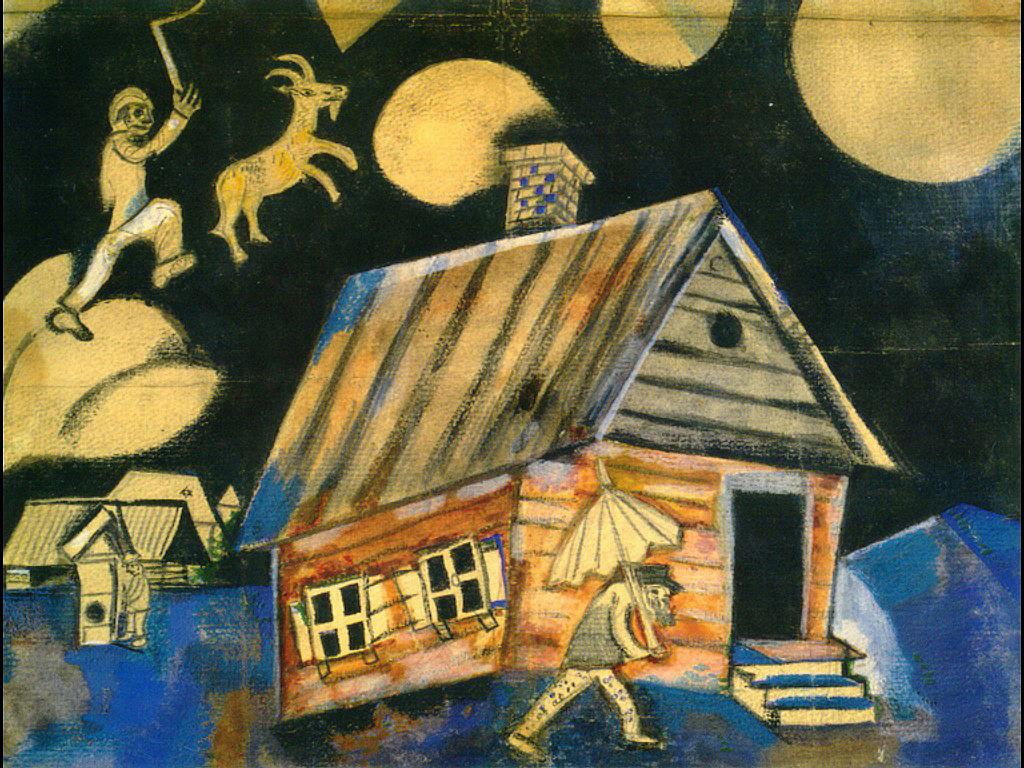 Studie für das Gemälde Regen Zeitgenosse Marc Chagall Ölgemälde
